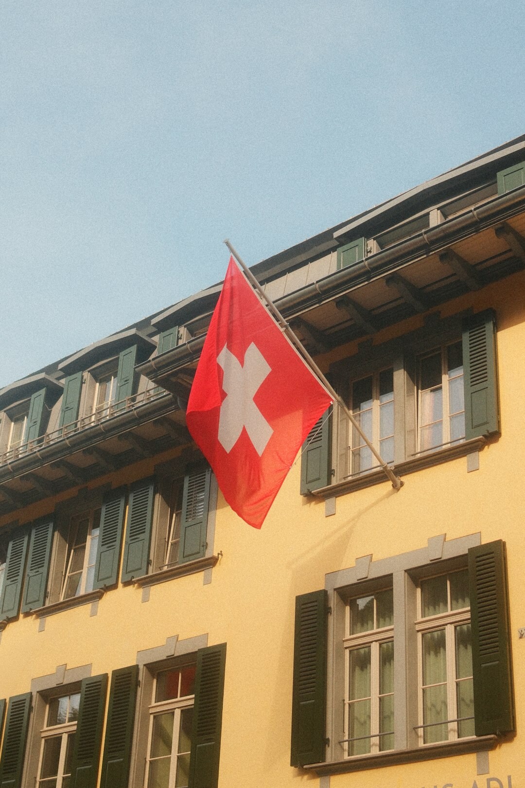 swiss flag and business